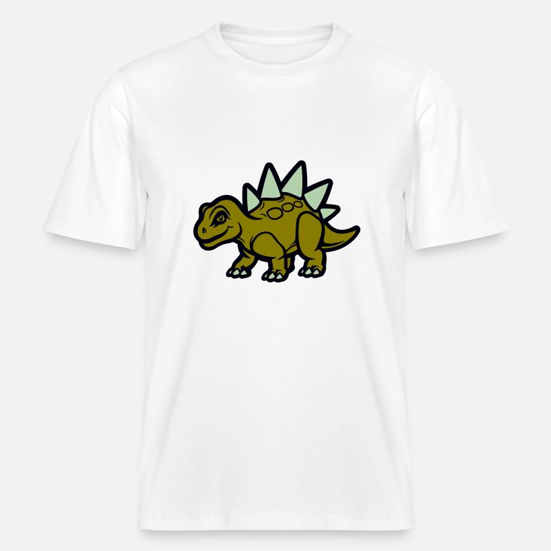 Stegosaurus Comic -  RELAXED FIT Unisex Organic T-Shirt - white