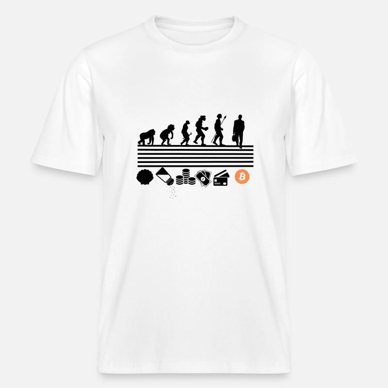 évolution bitcoin -  T-shirt unisexe RELAXED FIT en coton bio - blanc