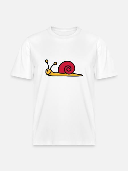 schnecke_3c - RELAXED FIT Unisex Organic T-Shirt - white