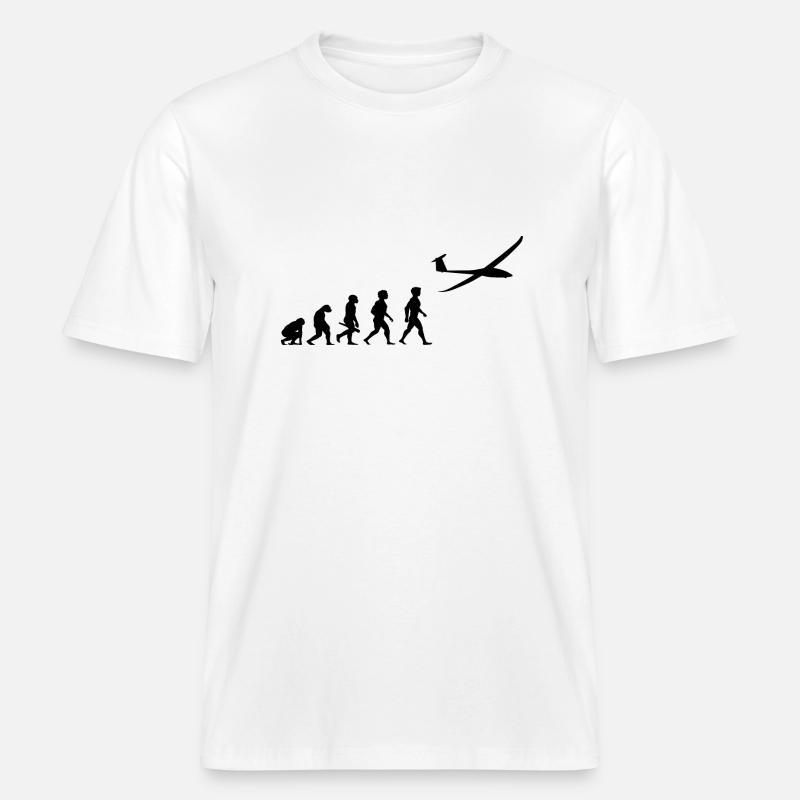 Planeur de planeur Evolution -  T-shirt unisexe RELAXED FIT en coton bio - blanc