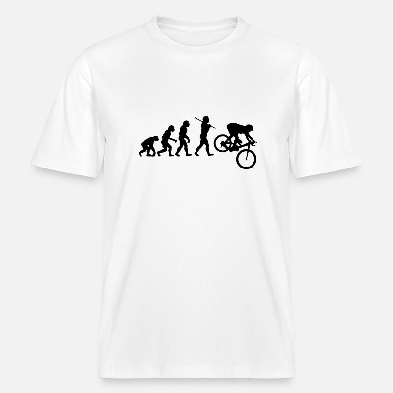MTB Downhill Evolution -  T-shirt unisexe RELAXED FIT en coton bio - blanc