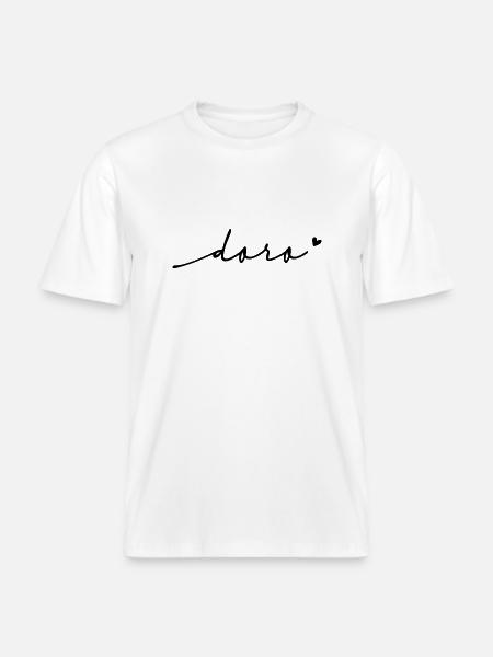 Doro Cursive Name -  RELAXED FIT Unisex Organic T-Shirt - white