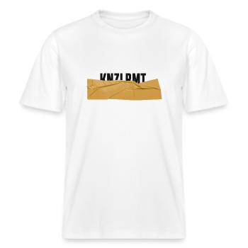 KNZLRMT – Künstlerkollektive Berlin – Madness -  RELAXED FIT Unisex Organic T-Shirt - Weiß - Vorne - Alina (178cm) & Michal (187cm)
