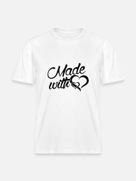 Faite avec coeur - bébé - -  T-shirt unisexe RELAXED FIT en coton bio - blanc