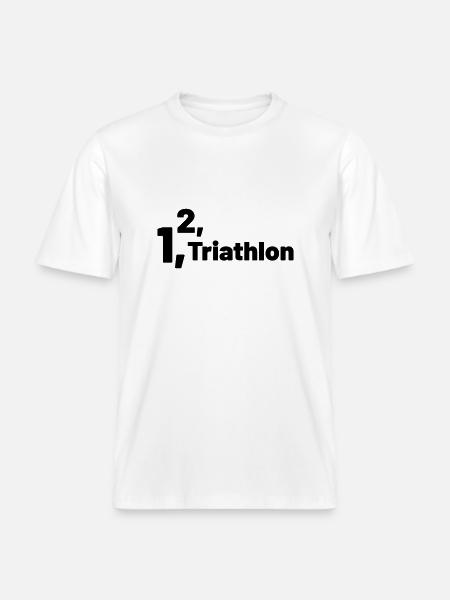 1 2 Triathlon -  RELAXED FIT Unisex Organic T-Shirt - white