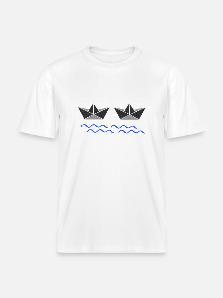 papierboote 02 - RELAXED FIT Unisex Organic T-Shirt - Weiß