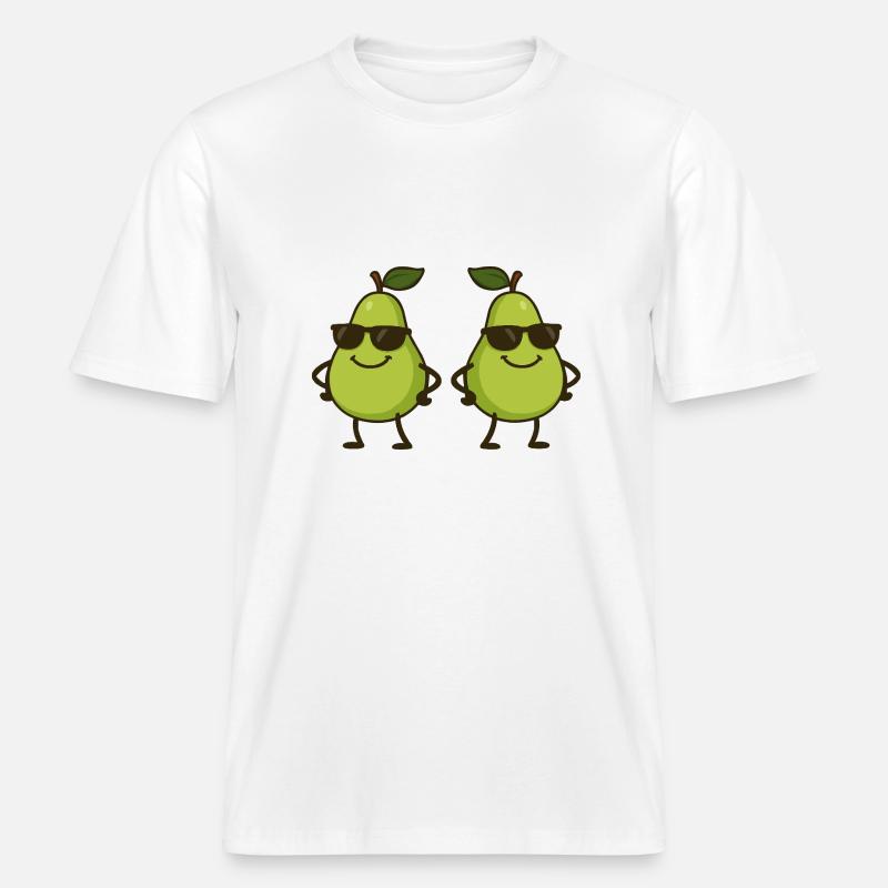 Pear Comic Cool 2 -  RELAXED FIT Unisex Organic T-Shirt - white