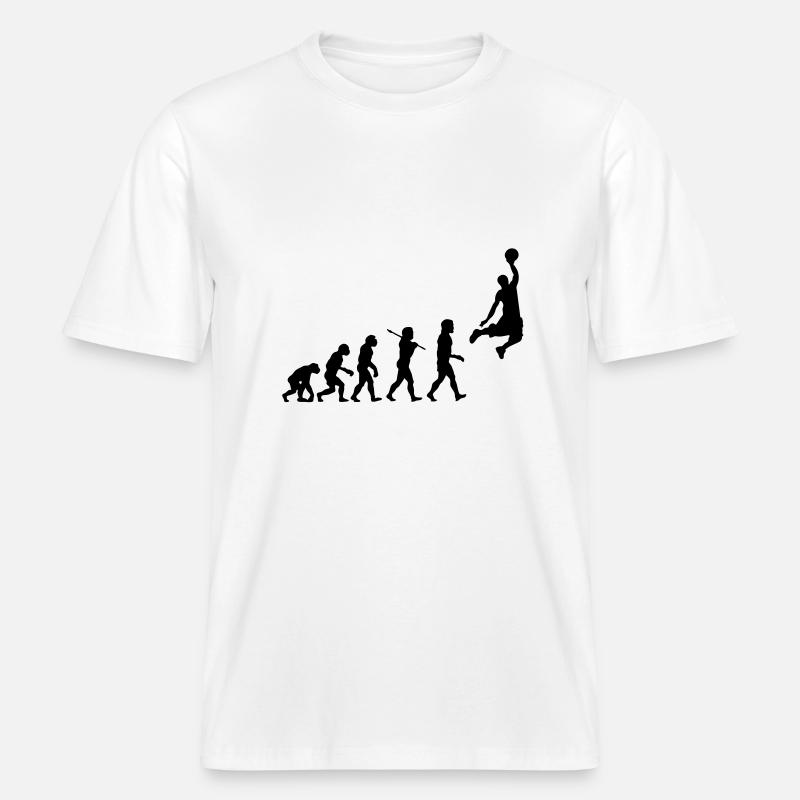 Basketball Dunk Evolution -  T-shirt unisexe RELAXED FIT en coton bio - blanc