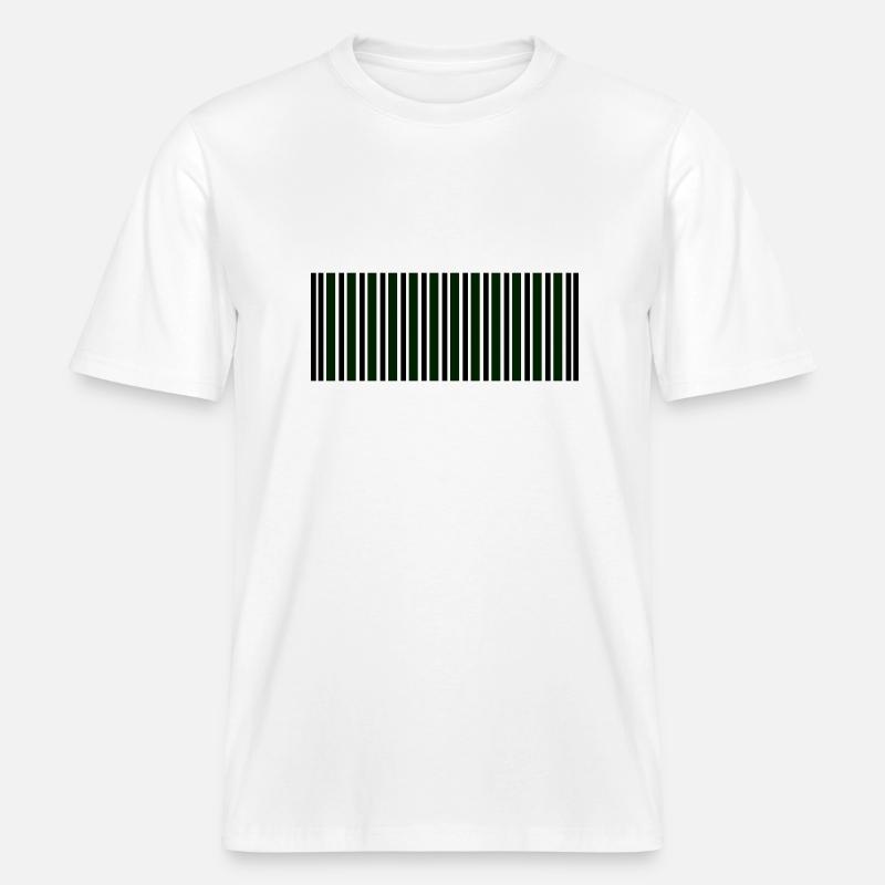 code-barres -  T-shirt unisexe RELAXED FIT en coton bio - blanc