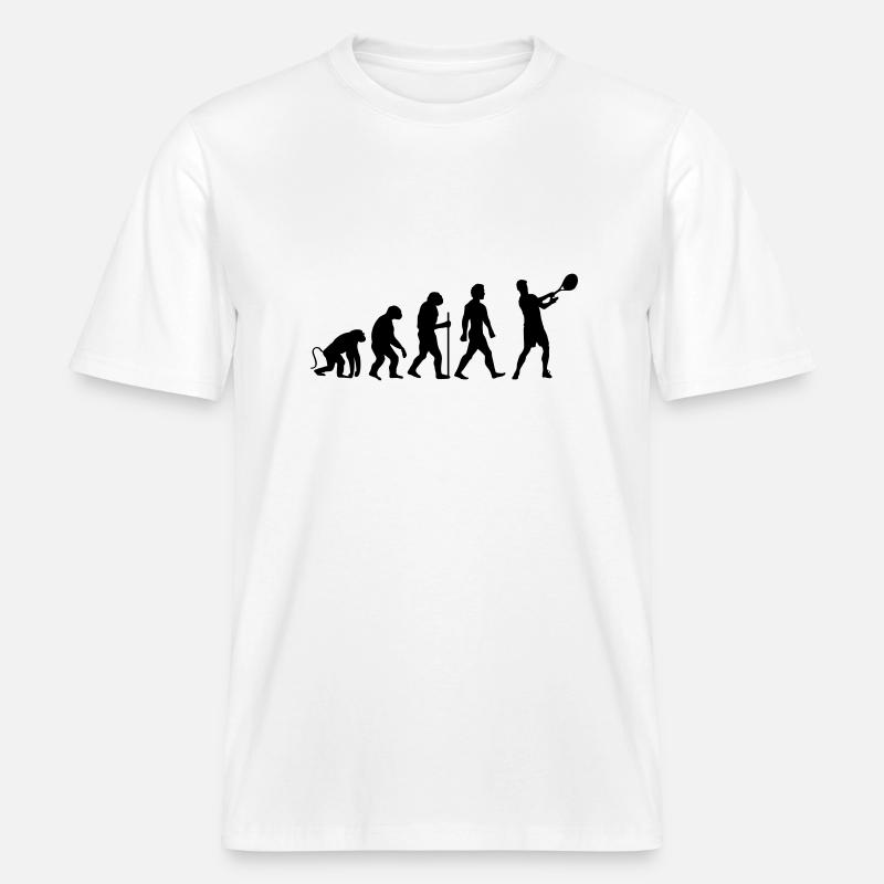 Evolution Tennis -  T-shirt unisexe RELAXED FIT en coton bio - blanc
