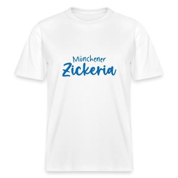 Muenchener Zickeria -  RELAXED FIT Unisex Organic T-Shirt - Weiß - Vorne - Alina (178cm) & Michal (187cm)