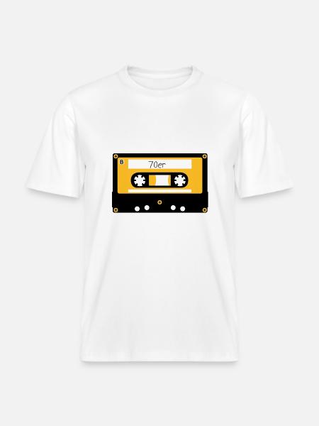 Kassette 70er - RELAXED FIT Unisex Organic T-Shirt - Weiß