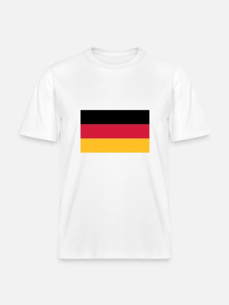 Germany flag - RELAXED FIT Unisex Organic T-Shirt - white
