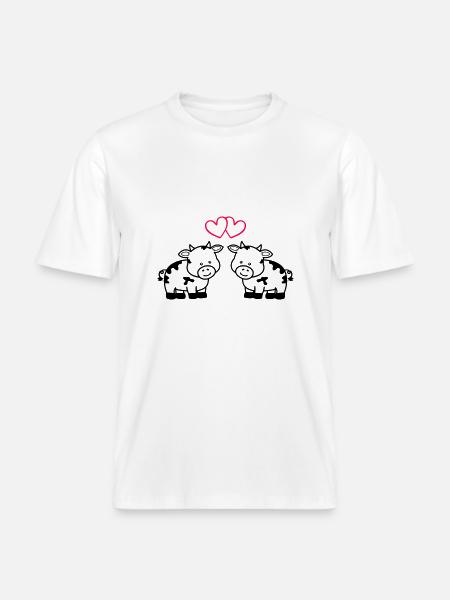 cows in love - RELAXED FIT Unisex Organic T-Shirt - Weiß