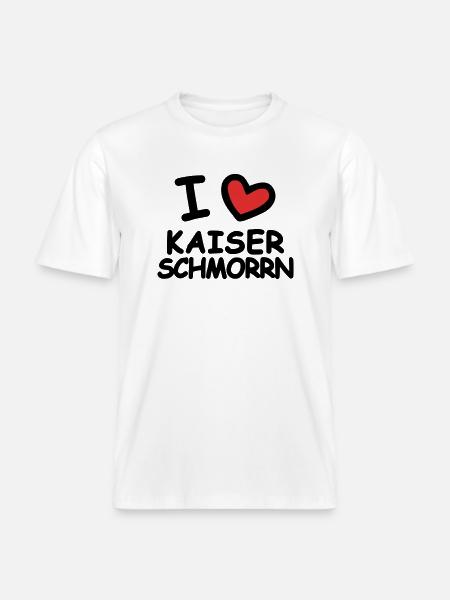 I Love Kaiserschmorrn -  RELAXED FIT Unisex Organic T-Shirt - white