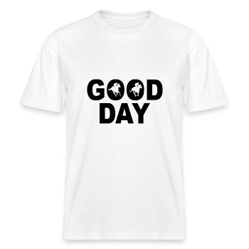 Reiter Reitsport -  RELAXED FIT Unisex Organic T-Shirt - Weiß - Vorne - Alina (178cm) & Michal (187cm)