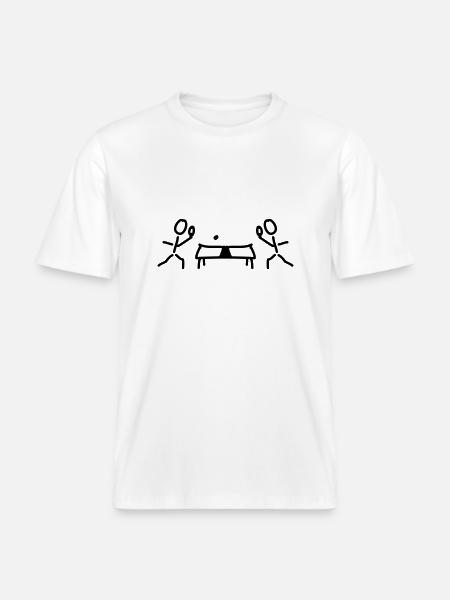 Table tennis table and rackets - RELAXED FIT Unisex Organic T-Shirt - white