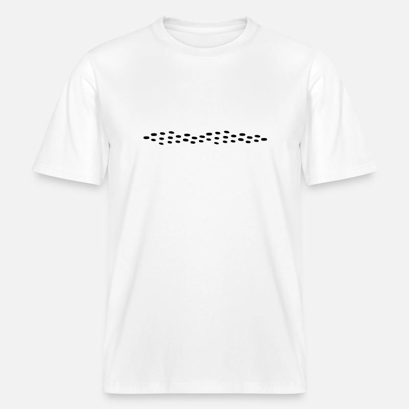 Ligne de traits -  T-shirt unisexe RELAXED FIT en coton bio - blanc