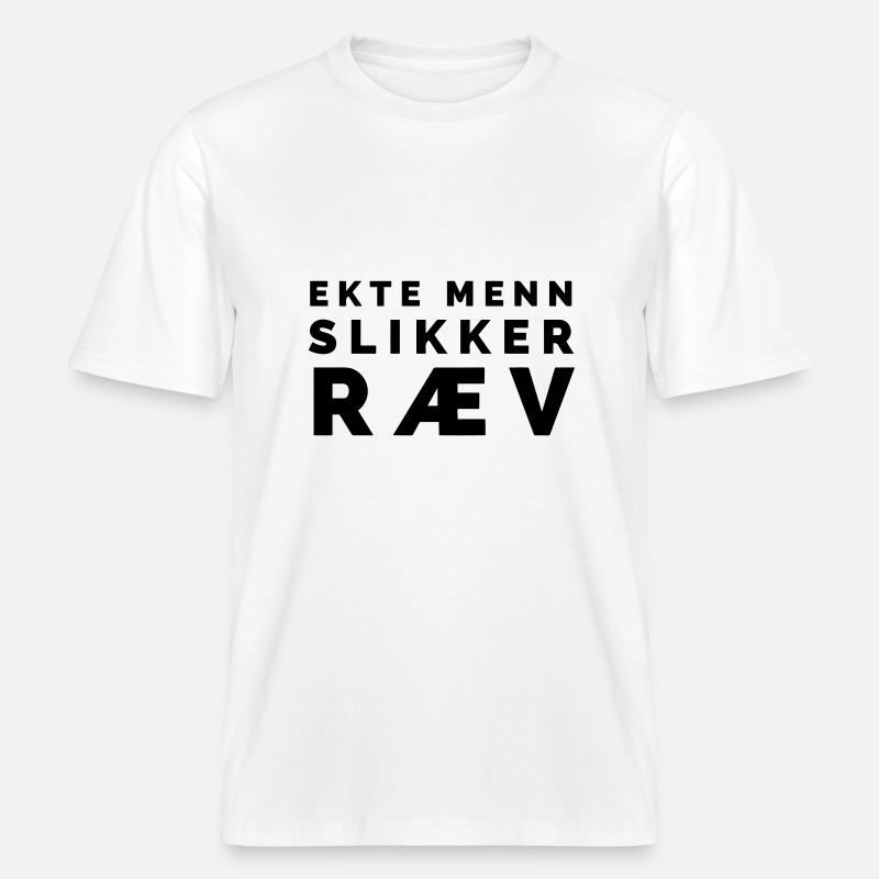 Todelliset miehet nuolevat persettä -  RELAXED FIT Unisex Luomu T-paita - valkoinen