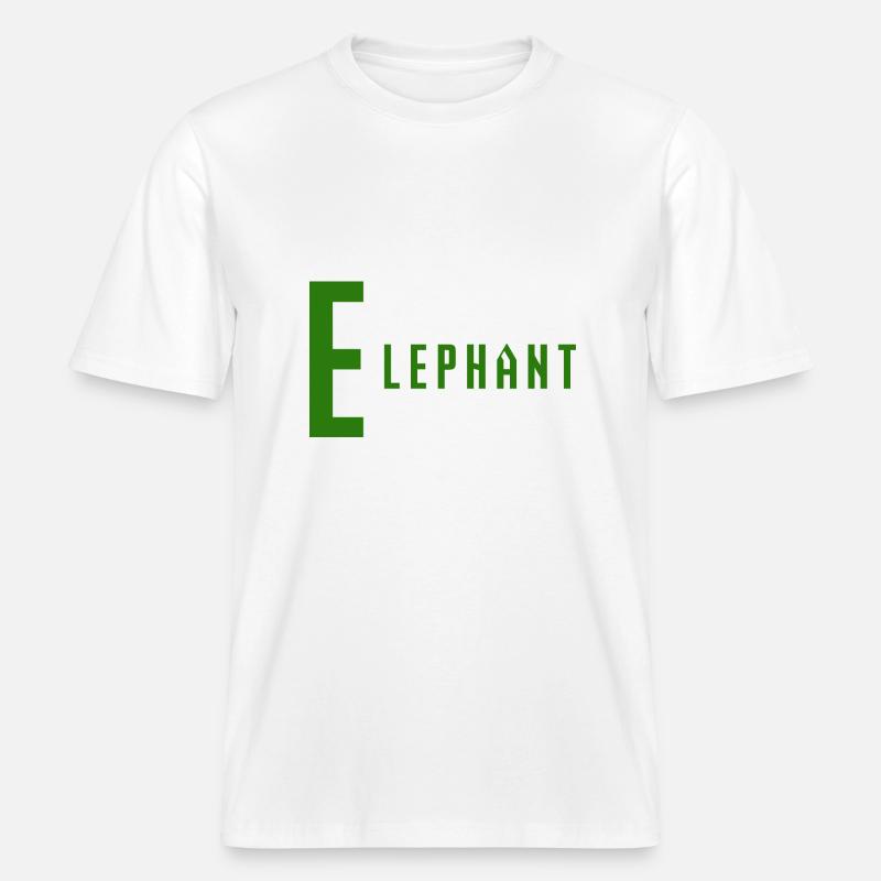 Éléphant -  T-shirt unisexe RELAXED FIT en coton bio - blanc