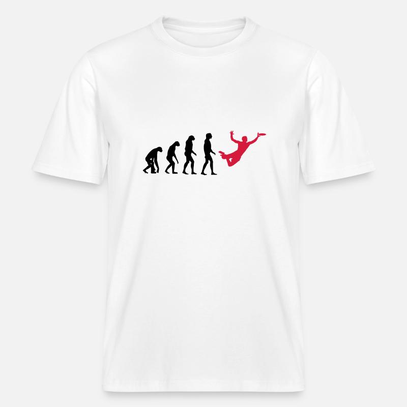 Ultimate Frisbee Evolution -  RELAXED FIT Unisex Organic T-Shirt - Weiß