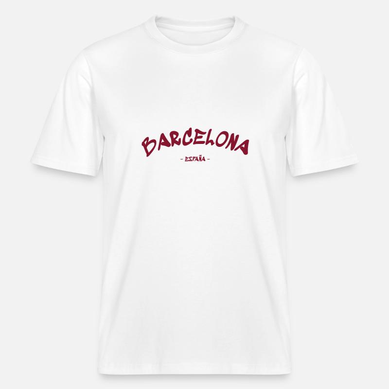 Barcelone - España - Espagne - Espagne -  T-shirt unisexe RELAXED FIT en coton bio - blanc