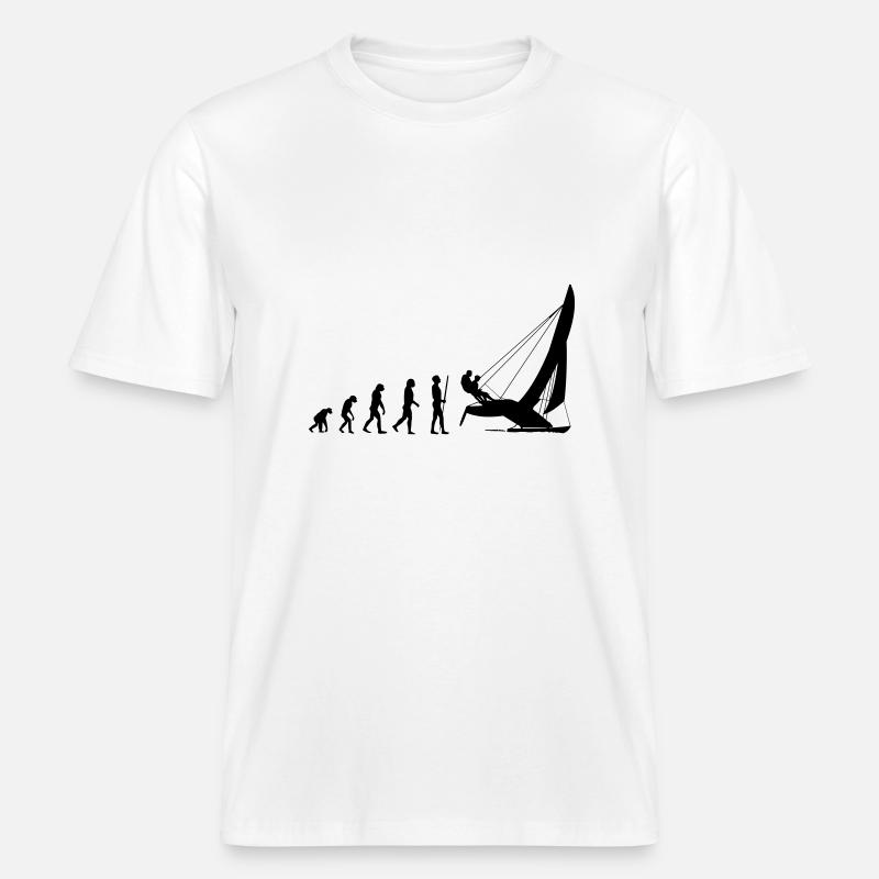 Cat Evolution -  RELAXED FIT Unisex Organic T-Shirt - Weiß