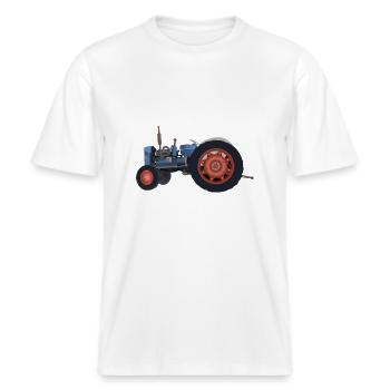 Traktor -  RELAXED FIT Unisex Organic T-Shirt - Weiß - Vorne - Alina (178cm) & Michal (187cm)