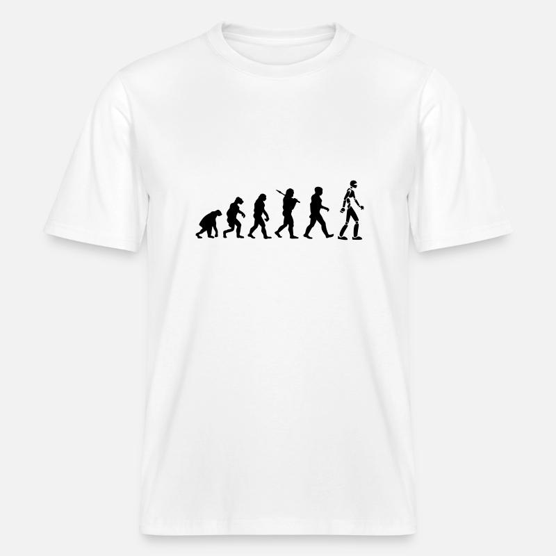 Robot Evolution -  T-shirt unisexe RELAXED FIT en coton bio - blanc