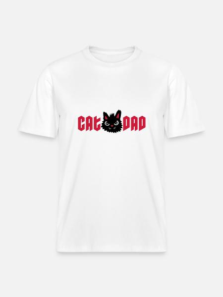 Wild Cat Cat Dad -  RELAXED FIT Unisex Organic T-Shirt - white