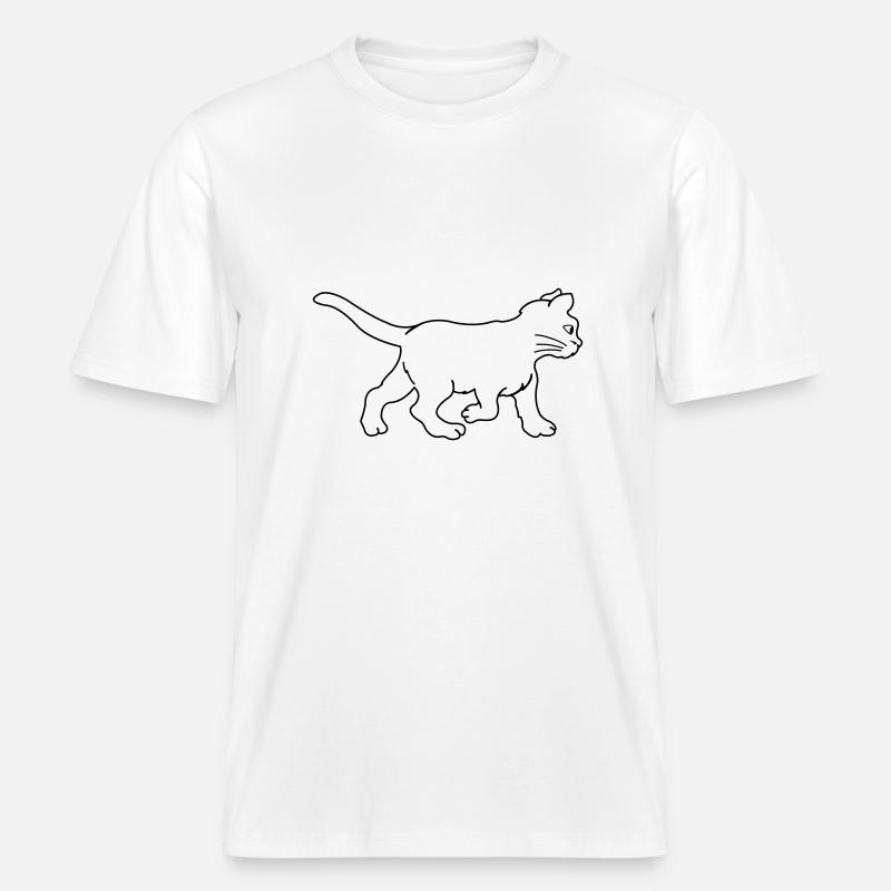chat -  T-shirt unisexe RELAXED FIT en coton bio - blanc