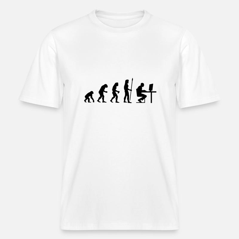 evolution_pc_3 -  T-shirt unisexe RELAXED FIT en coton bio - blanc
