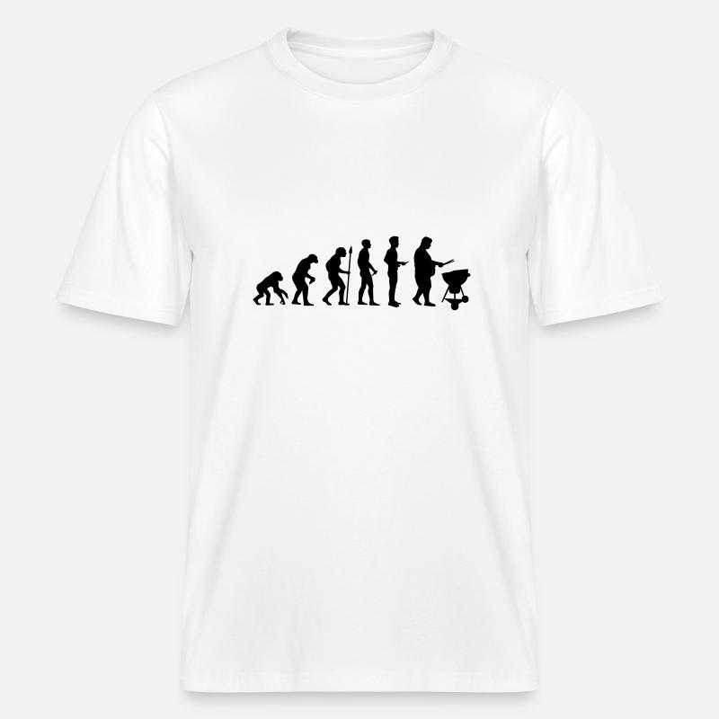 bbq evolution -  T-shirt unisexe RELAXED FIT en coton bio - blanc