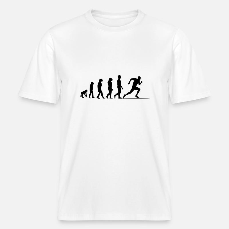 Evolution Sprint / Sprinter -  T-shirt unisexe RELAXED FIT en coton bio - blanc