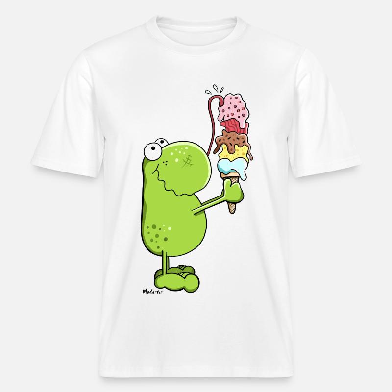 Frosch mit Eis -  RELAXED FIT Unisex Organic T-Shirt - Weiß