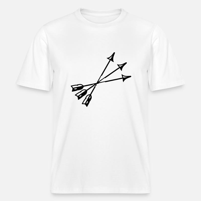 arrows -  RELAXED FIT Unisex Organic T-Shirt - white