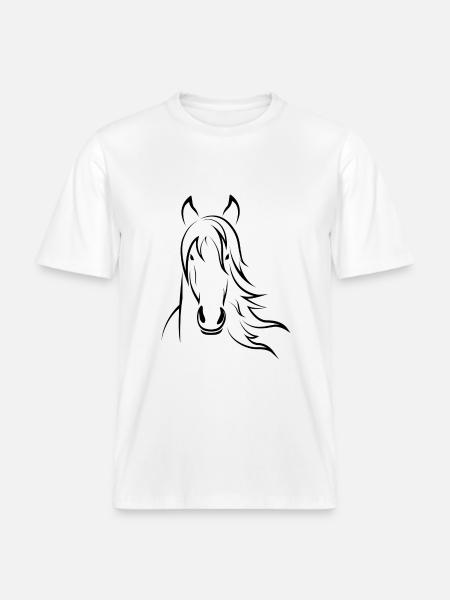 Horsehead - RELAXED FIT Unisex Organic T-Shirt - white
