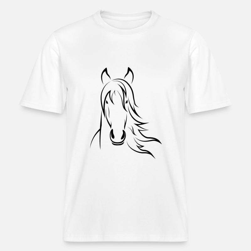 Pferdekopf -  RELAXED FIT Unisex Organic T-Shirt - Weiß