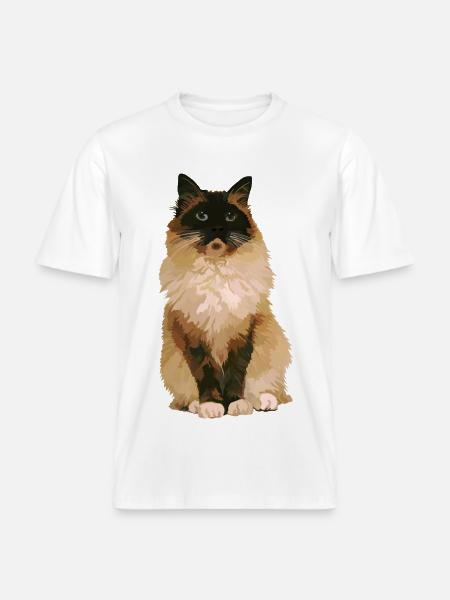 Ragdoll-Katze 1 - RELAXED FIT Unisex Organic T-Shirt - Weiß