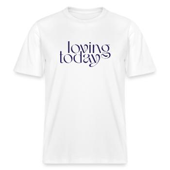 Heute lieben 2.0 -  RELAXED FIT Unisex Organic T-Shirt - Weiß - Vorne - Alina (178cm) & Michal (187cm)