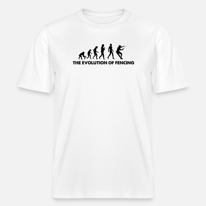 L’évolution de l’escrime -  T-shirt unisexe RELAXED FIT en coton bio - blanc