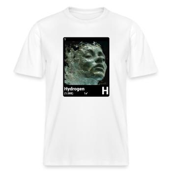 Hydrogène - H - Élément chimique 001 -  T-shirt unisexe RELAXED FIT en coton bio - blanc - Devant - Alina (178cm) & Michal (187cm)