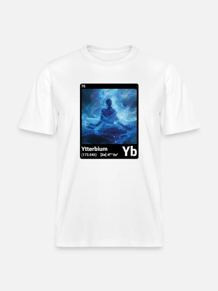 AI am Ytterbium (bk) -  RELAXED FIT Unisex Organic T-Shirt - white