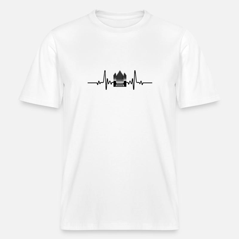Organherzfrequenz -  RELAXED FIT Unisex Organic T-Shirt - Weiß