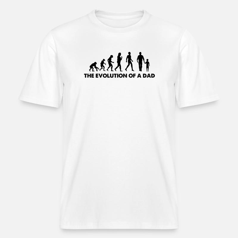 L’évolution d’un père -  T-shirt unisexe RELAXED FIT en coton bio - blanc