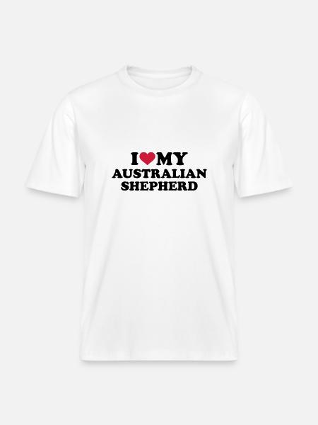 Australian shepherd -  RELAXED FIT Unisex Organic T-Shirt - Weiß