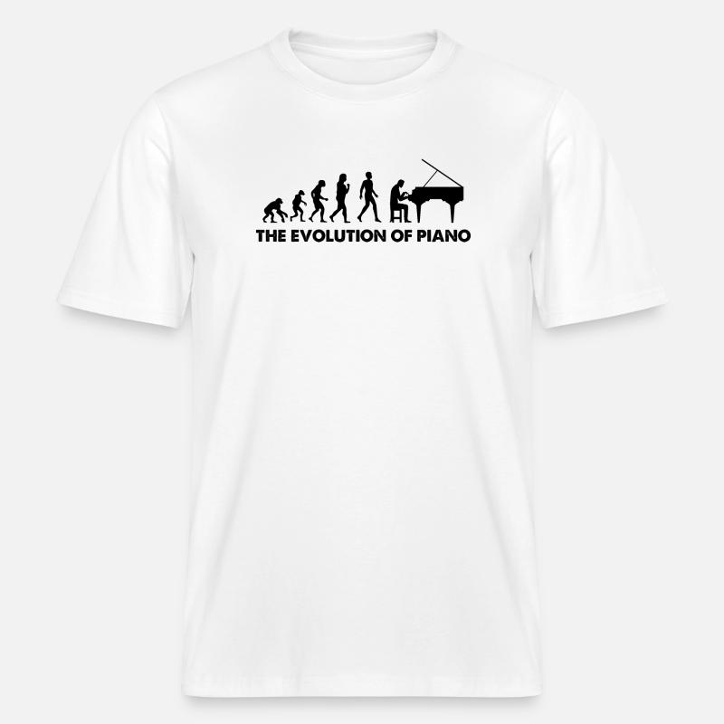 L’évolution du piano -  T-shirt unisexe RELAXED FIT en coton bio - blanc