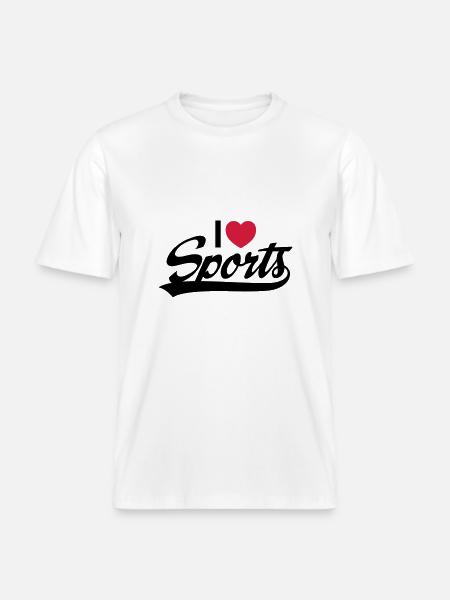 I Love Sports - RELAXED FIT Unisex Organic T-Shirt - white