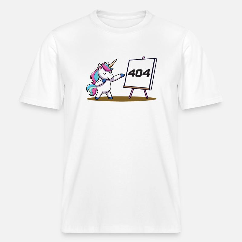 Fehler - Error 404 - RELAXED FIT Unisex Organic T-Shirt - Weiß
