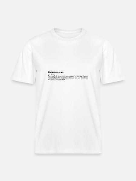 Culus unicornis - T-shirt unisexe RELAXED FIT en coton bio - blanc